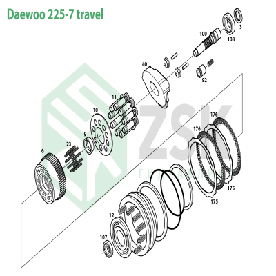 DOOSAN Daewoo225-7 Travel motor
